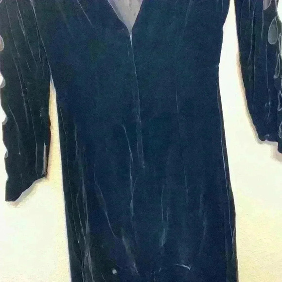 Anita modes velvet sexy black dress sz XS open back cut outs high neck knee - Picture 9 of 12